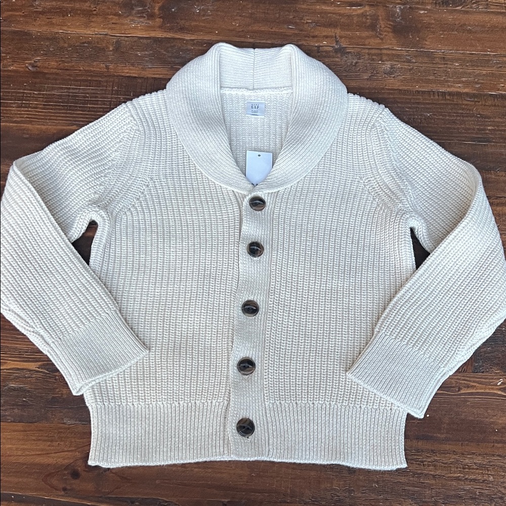 GAP Kids Off-White Button-Up Cardigan